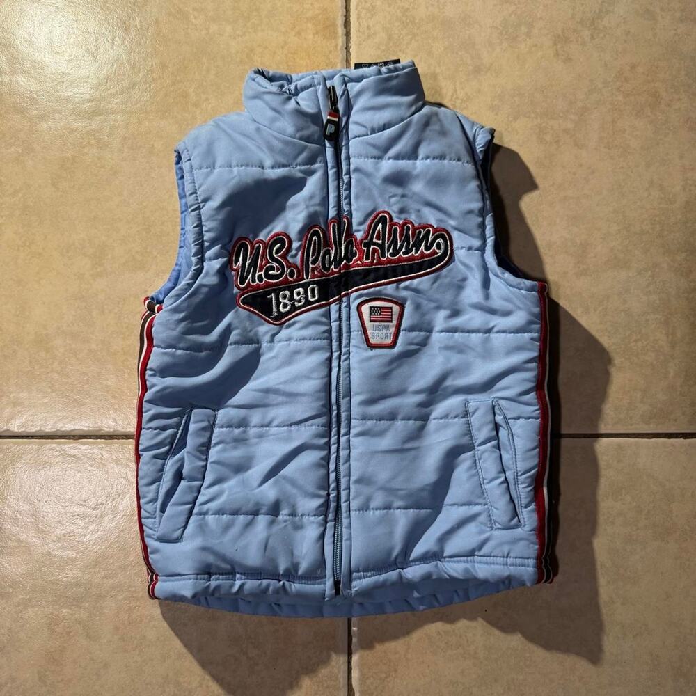 Y2k us polo assn blue Kids Boys Puffer Vest Size S